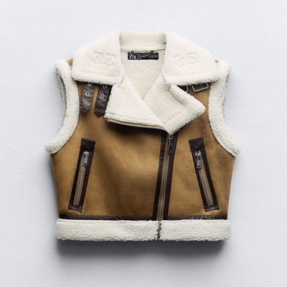 ZARA DOUBLE FACED FAUX FUR CROPPED VEST XS - Picture 10 of 15